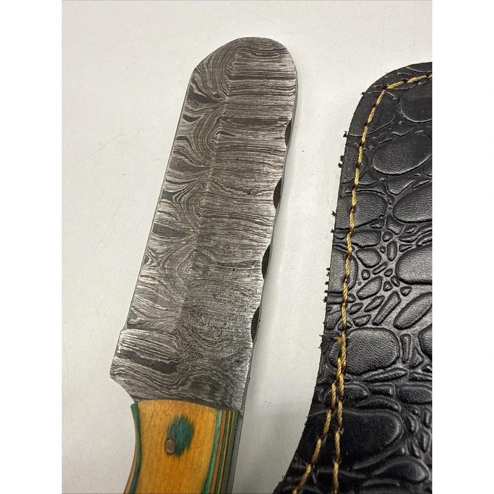 Handmade Damascus Steel Hunting Knife With Sheath‎ Pink